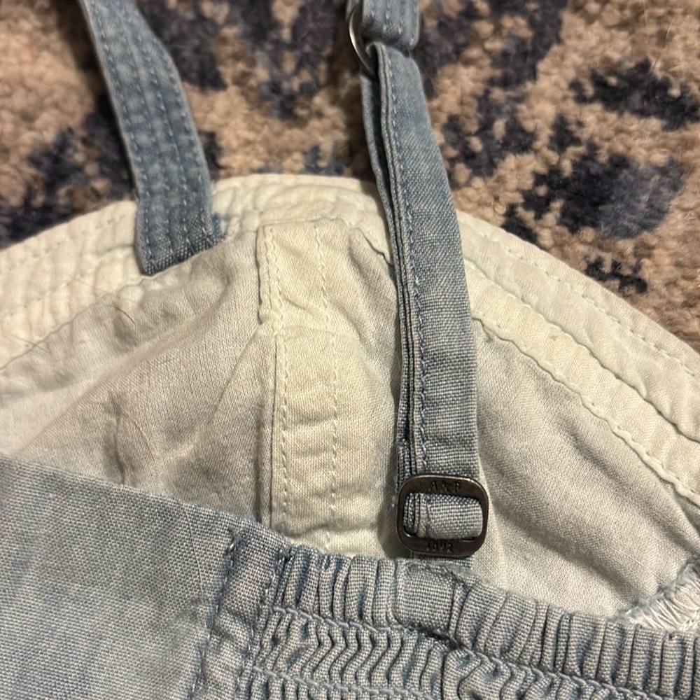 Abercrombie & Fitch Light Blue Denim Cropped Bustier Top - Picture 5 of 8